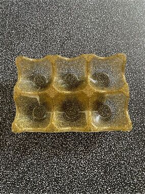 Glittery Gold Resin Six-Cup Display Tray